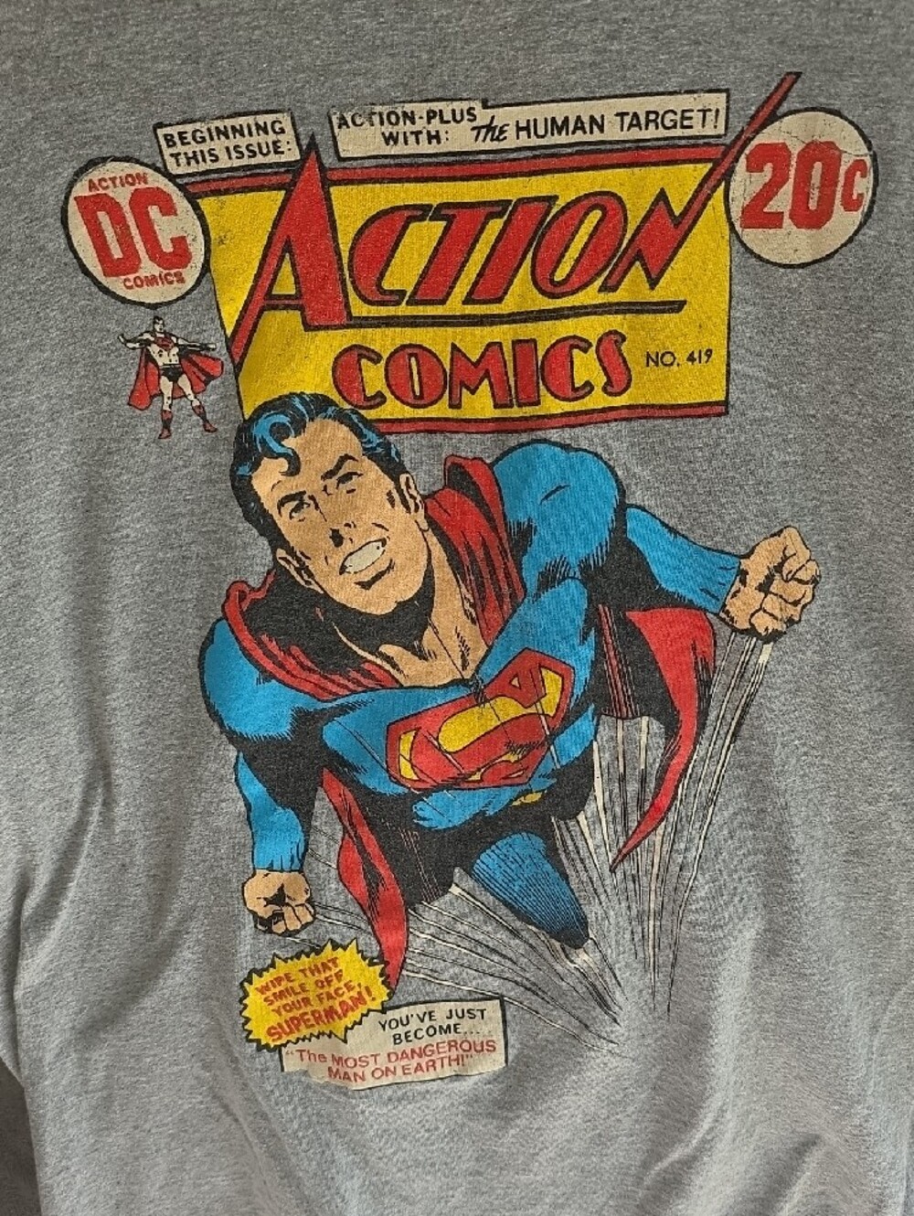DC Superman Graphic Tee - Gray and Black - Picture 3 of 6